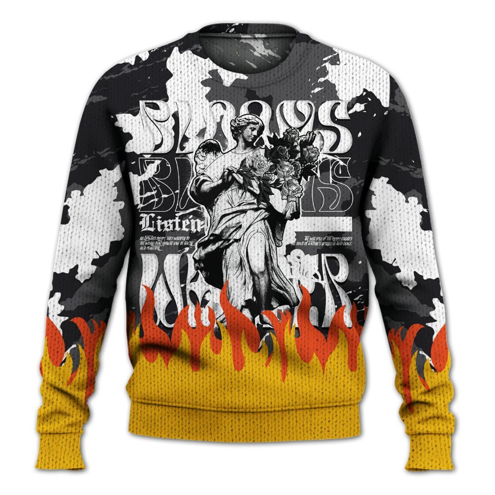 Knitted Sweater To Match White Thunder 4s - Blooms Whisper Retro