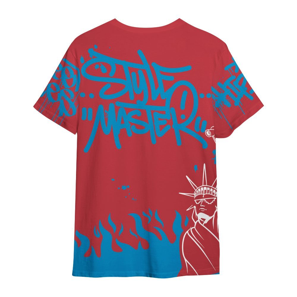 Shirt To Match High OG University Red Dark Powder Blue 1s - Graphic Fck Around Find Out All Over Print