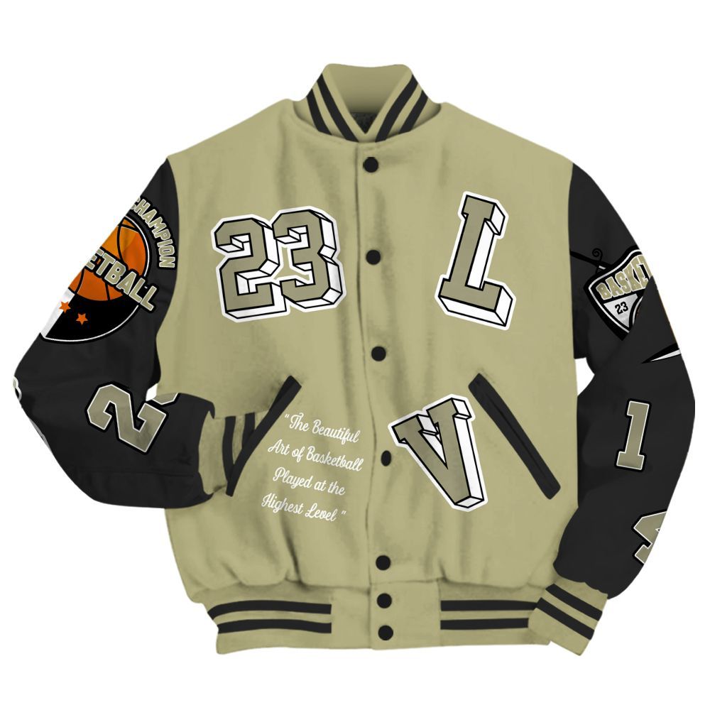 Varsity Jacket To Match Dunk Low Suede Olive Aura - The GOAT Got Em Streetwear All Over Print