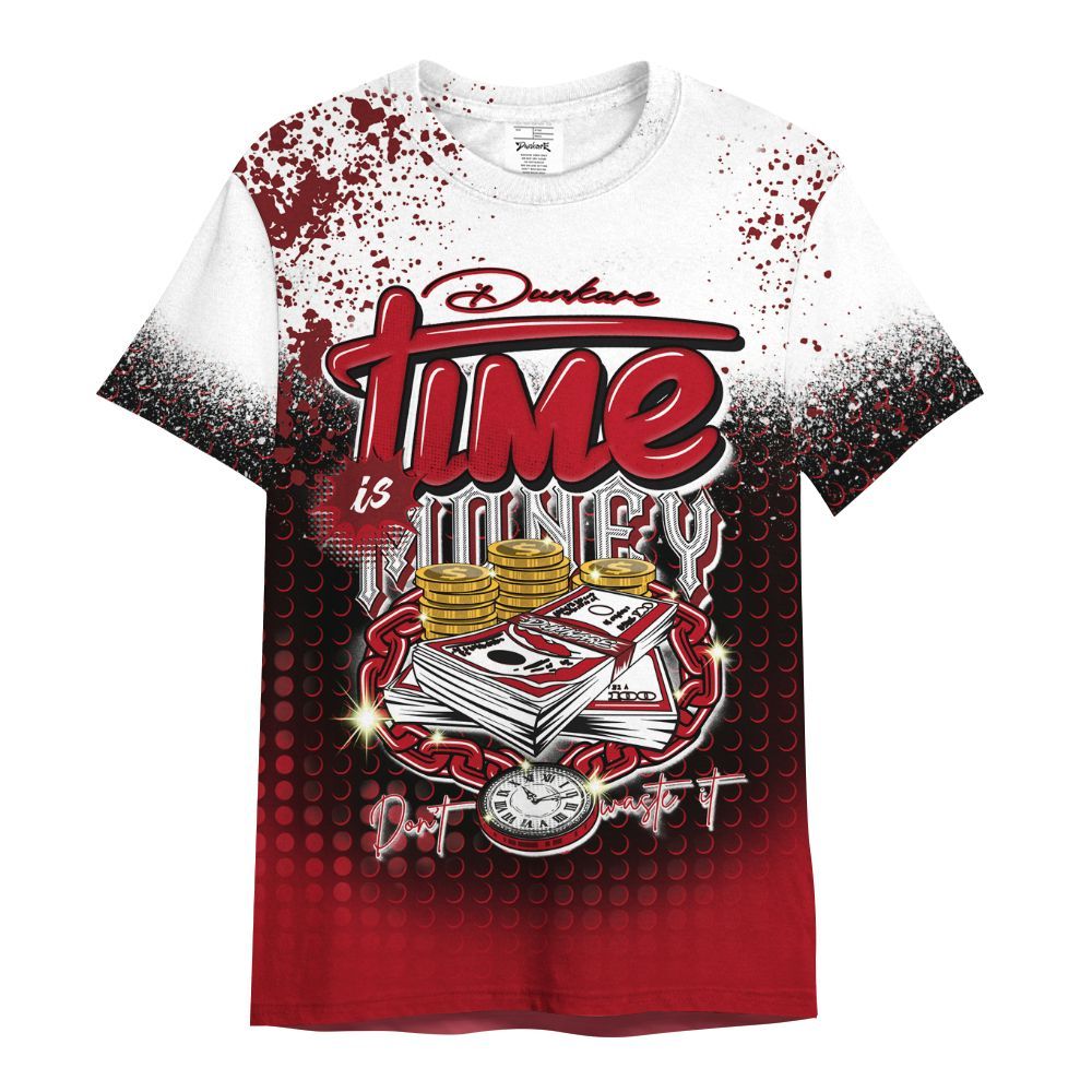 Shirt To Match Bred Velvet 11s - Halftone Time Is Money All Over Print
