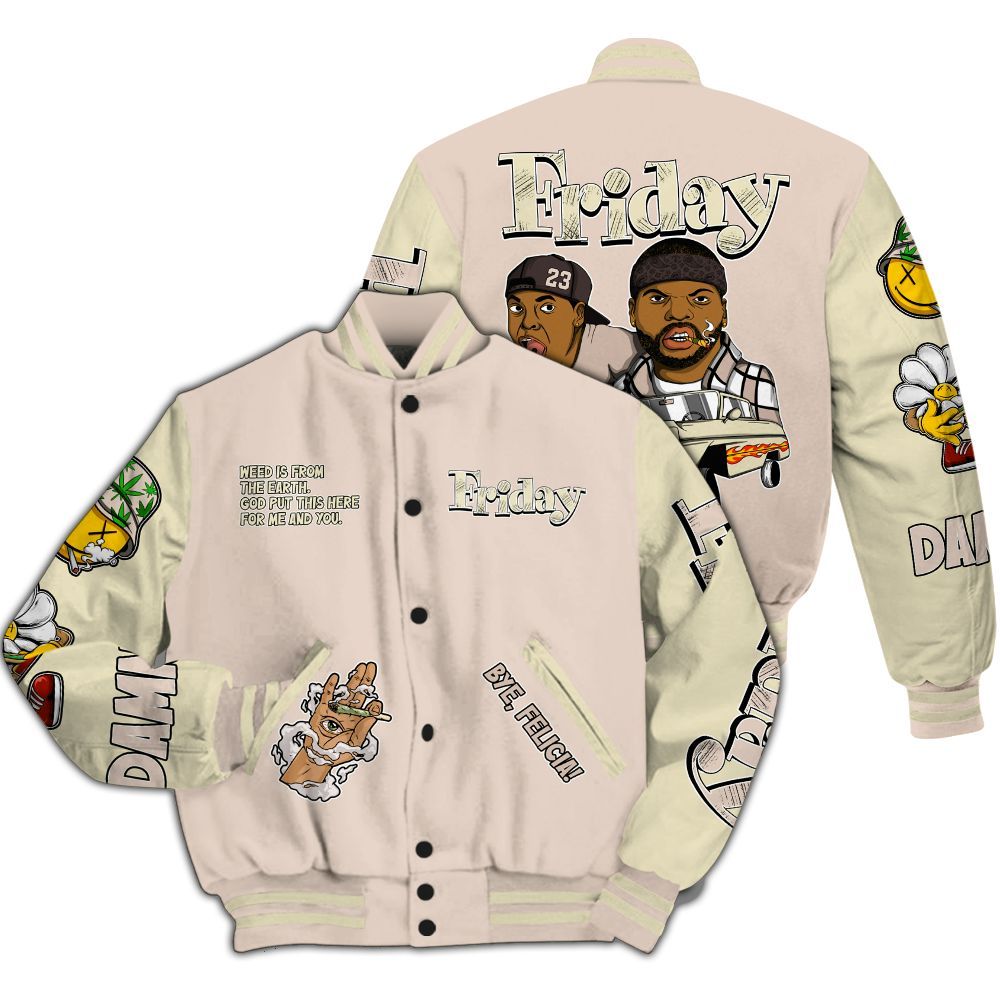 Varsity Jacket To Match A Ma Maniere X Fossil Stone 4s - Friday Sneaker Stress Style All Over Print