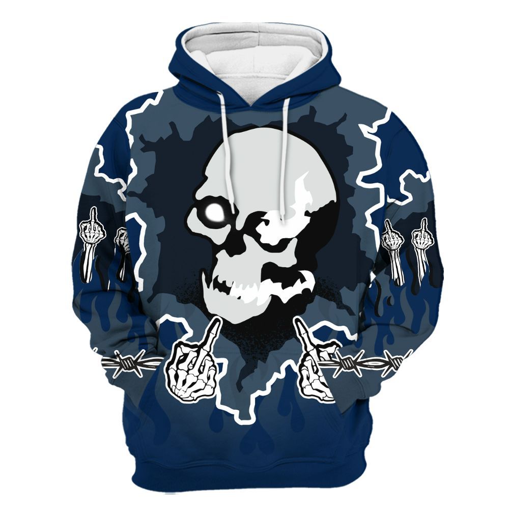 Hoodie To Match SB White Navy 4s - F Around Find Out Graphic Trapped All Over Print