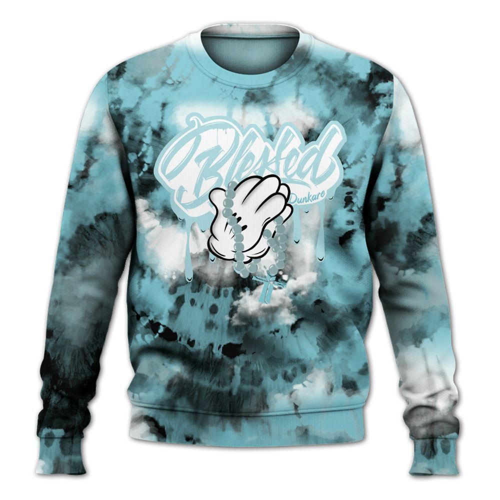 Sweatshirt To Match Low Legend Blue 11s - God Blessed Tie Dye All Over Print