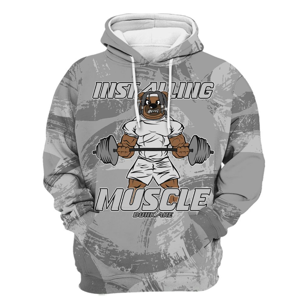 Hoodie To Match Black Wolf Grey 12s - Installing Muscle Bear Circle Slpash All Over Print