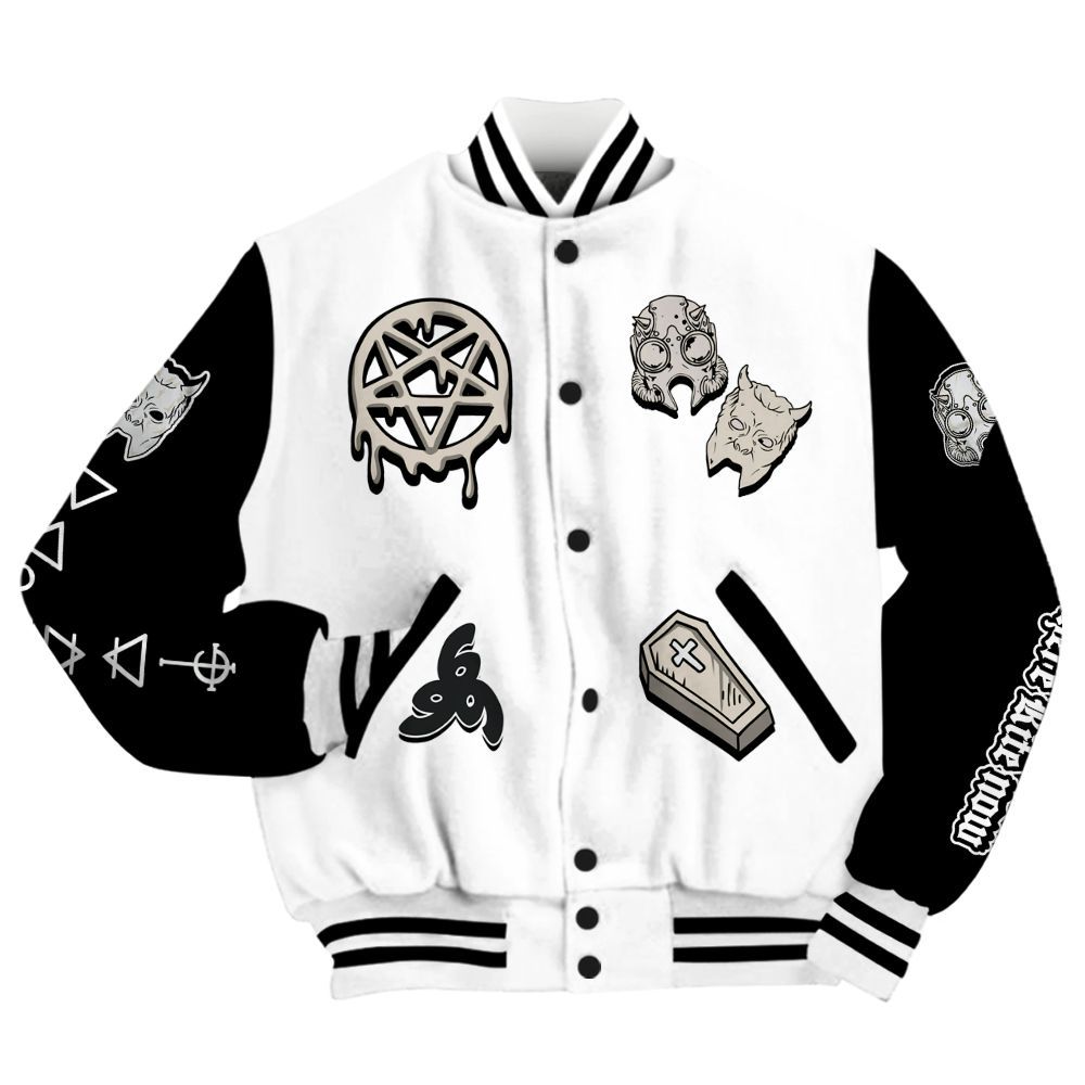 Varsity Jacket To Match Retro Reverse Metallic 5s - Apocalypse Skeleton All Over Print