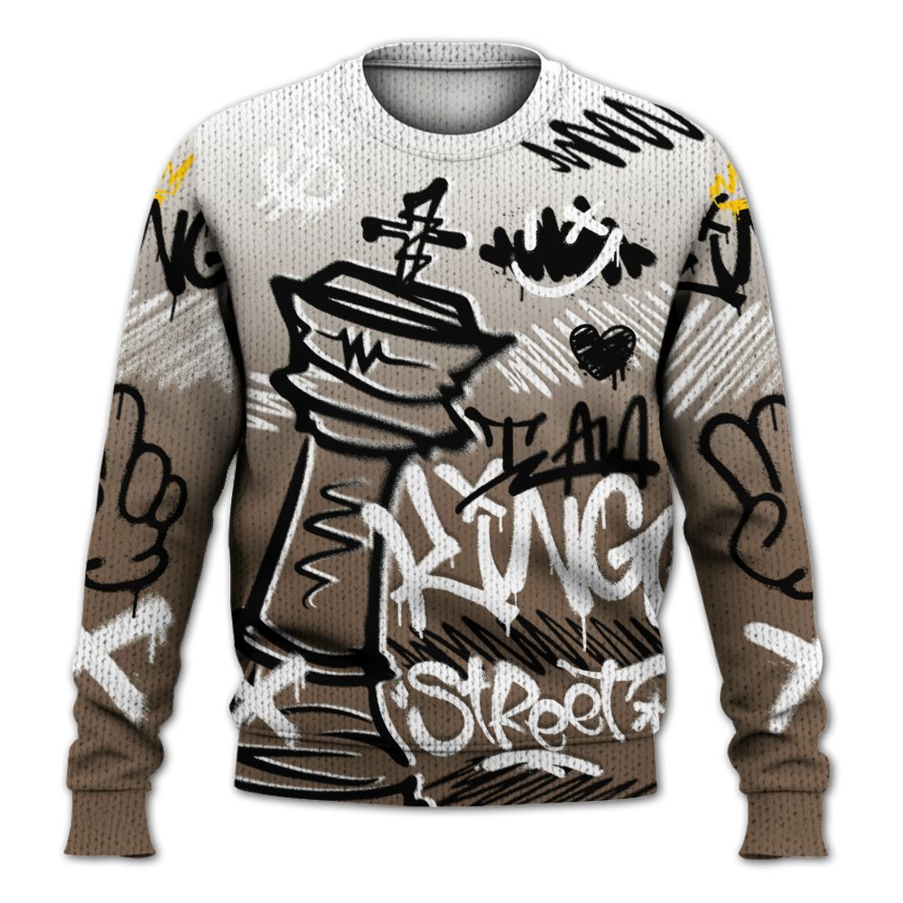 Knitted Sweater To Match Dark Mocha Jack - Street King Chess Streetwear
