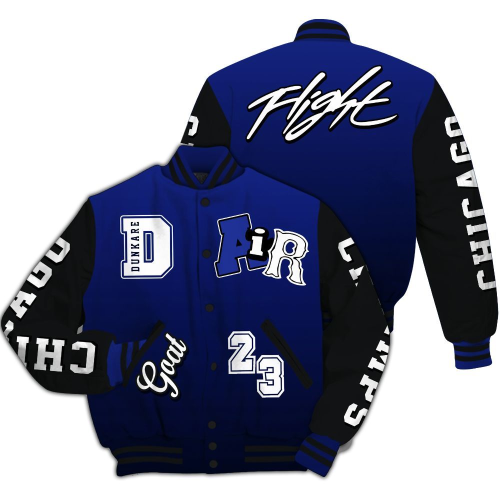 Varsity Jacket To Match Air Max Plus Black Racer Blue - AIR Number 23 GOAT All Over Print