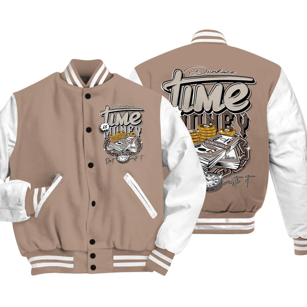Varsity Jacket To Match OG Latte 1s - Time Is Money Varsity Jacket Outfit OG Latte 1s 1305 HDT