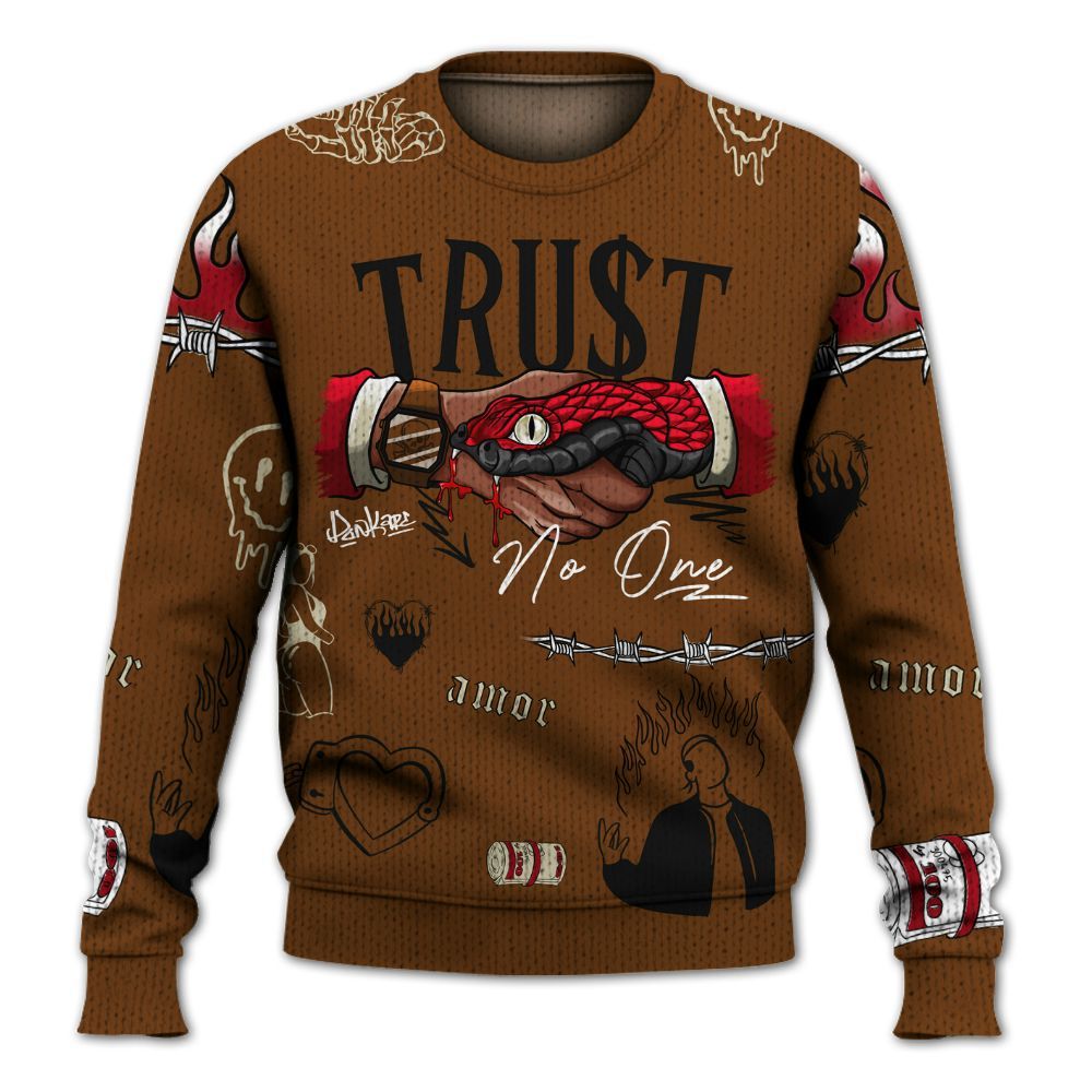 Knitted Sweater To Match Archaeo Brown 5s - Snake Trust No One