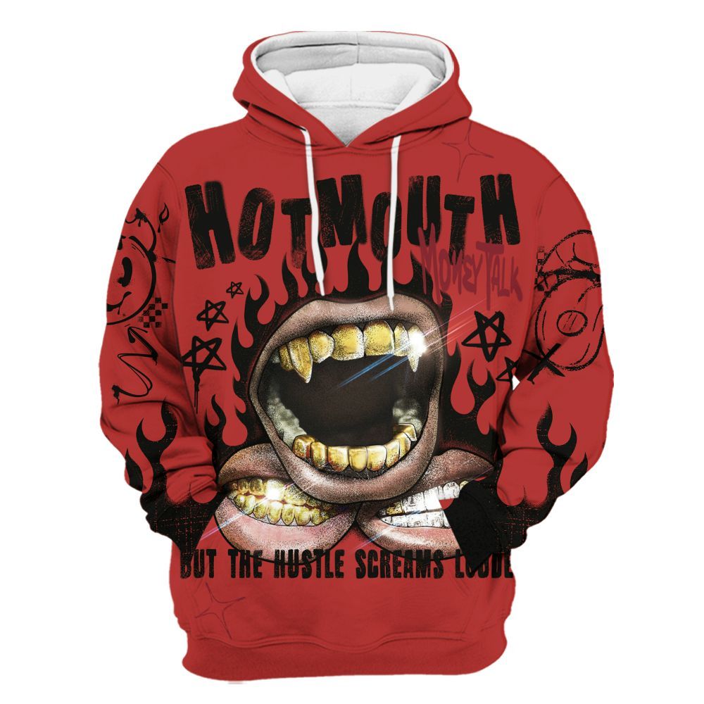 Hoodie To Match Bred Reimagined 4s - Mouth Burning Street Style All Over Print