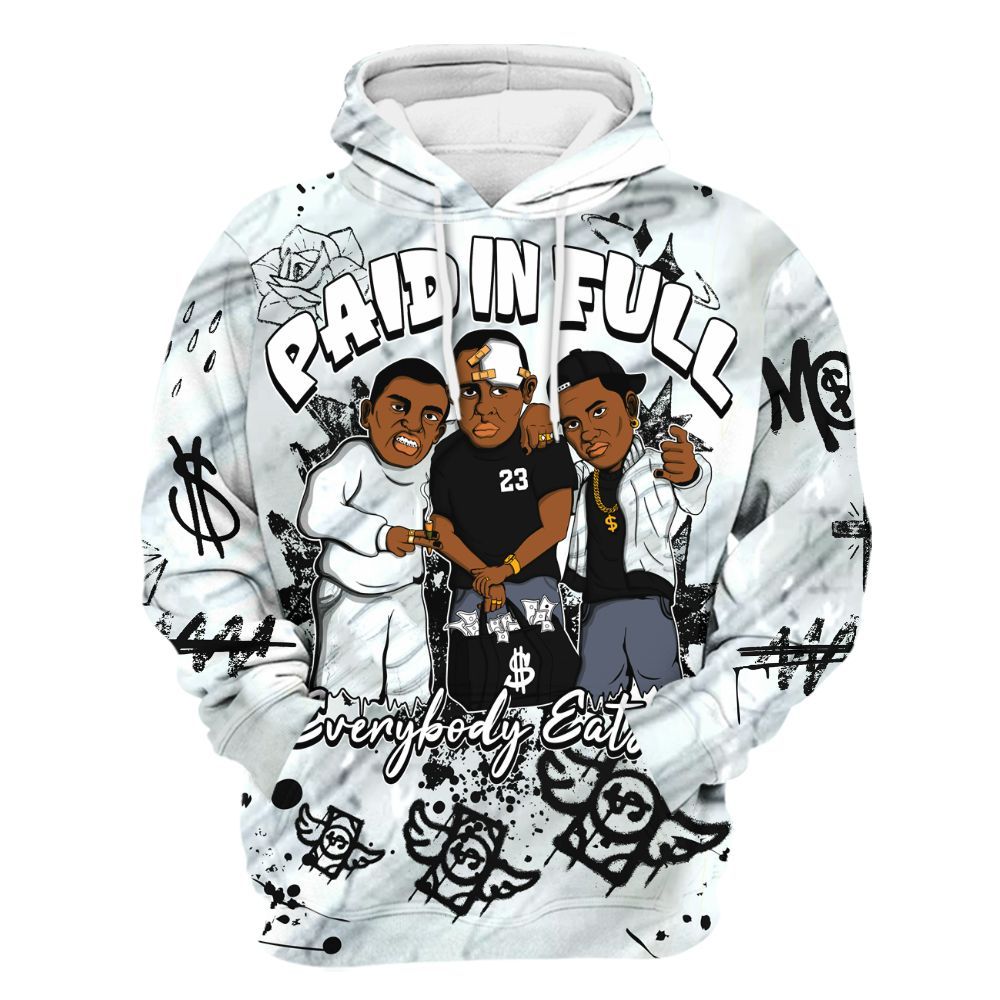 Hoodie To Match Air Foamposite Jin Kazama - Everybody Paid In Full Crayon All Over Print