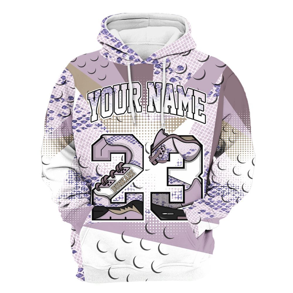 Hoodie To Match Air Force 1 Low Purple Snake - Poly Custom Name Number 23 5s All Over Print