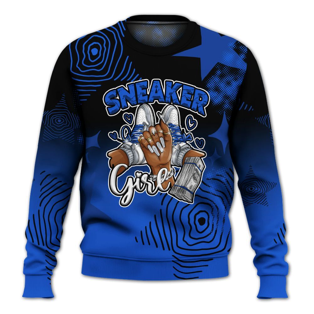 Sweatshirt To Match Air Foamposite One Royal - Sneakerz Girlz Unique Starz All Over Print