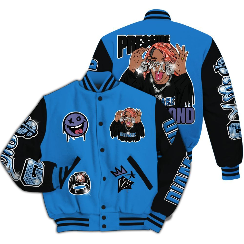 Varsity Jacket To Match Hi-Res Blue 700s - Pressures Makes Varsity Jacket To Match All Over Print