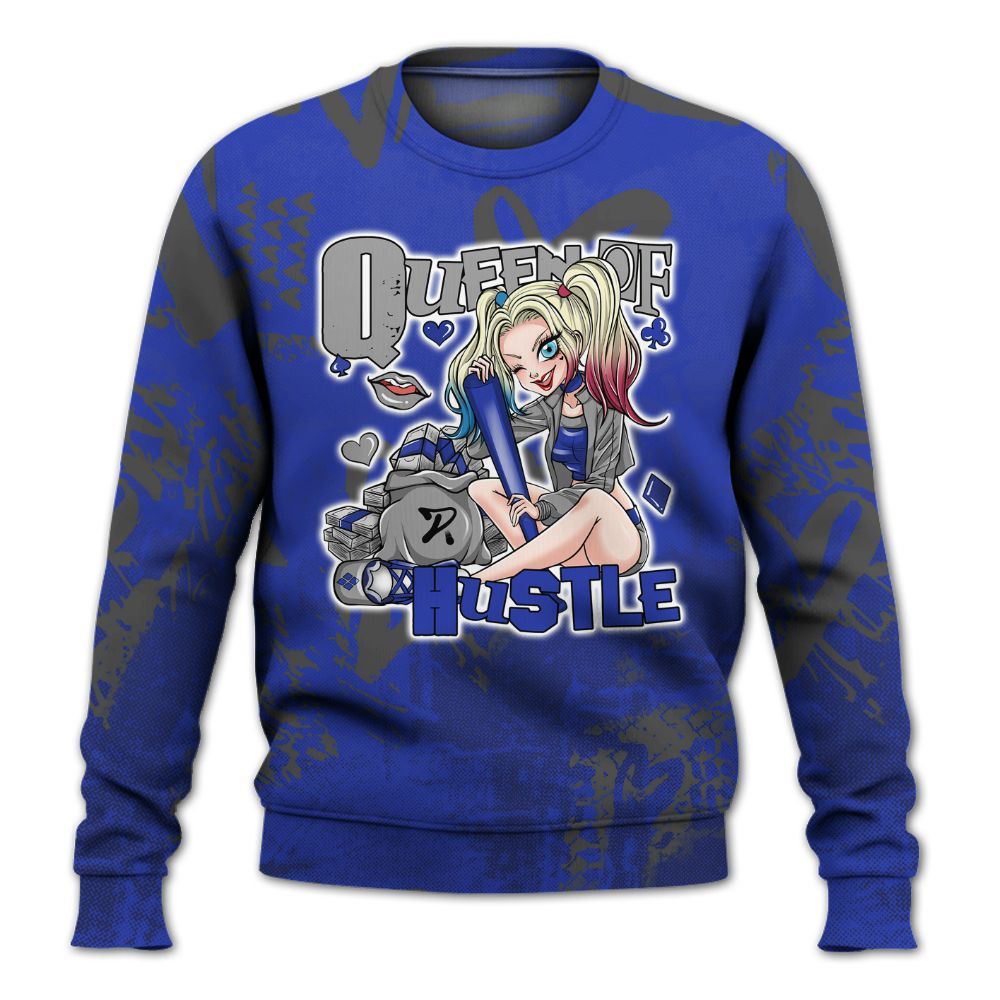 Sweatshirt To Match Air Max Plus Black Racer Blue - Hustles Quiinn Heart Grunge All Over Print