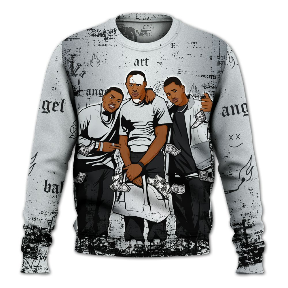 Sweatshirt To Match Cap And Gown 6s - Paid In Full Money All Over Print