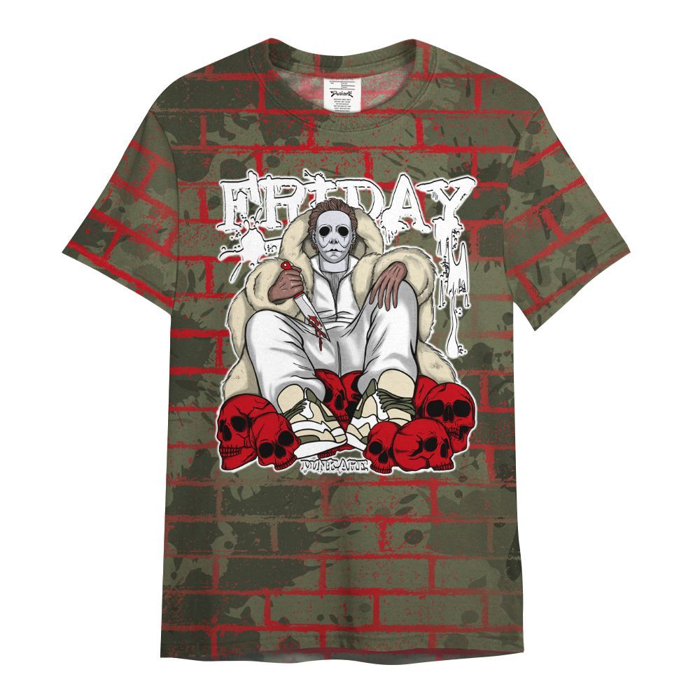 Shirt To Match Travis Scott Low OG Medium Olive 1s - Friday Brick All Over Print
