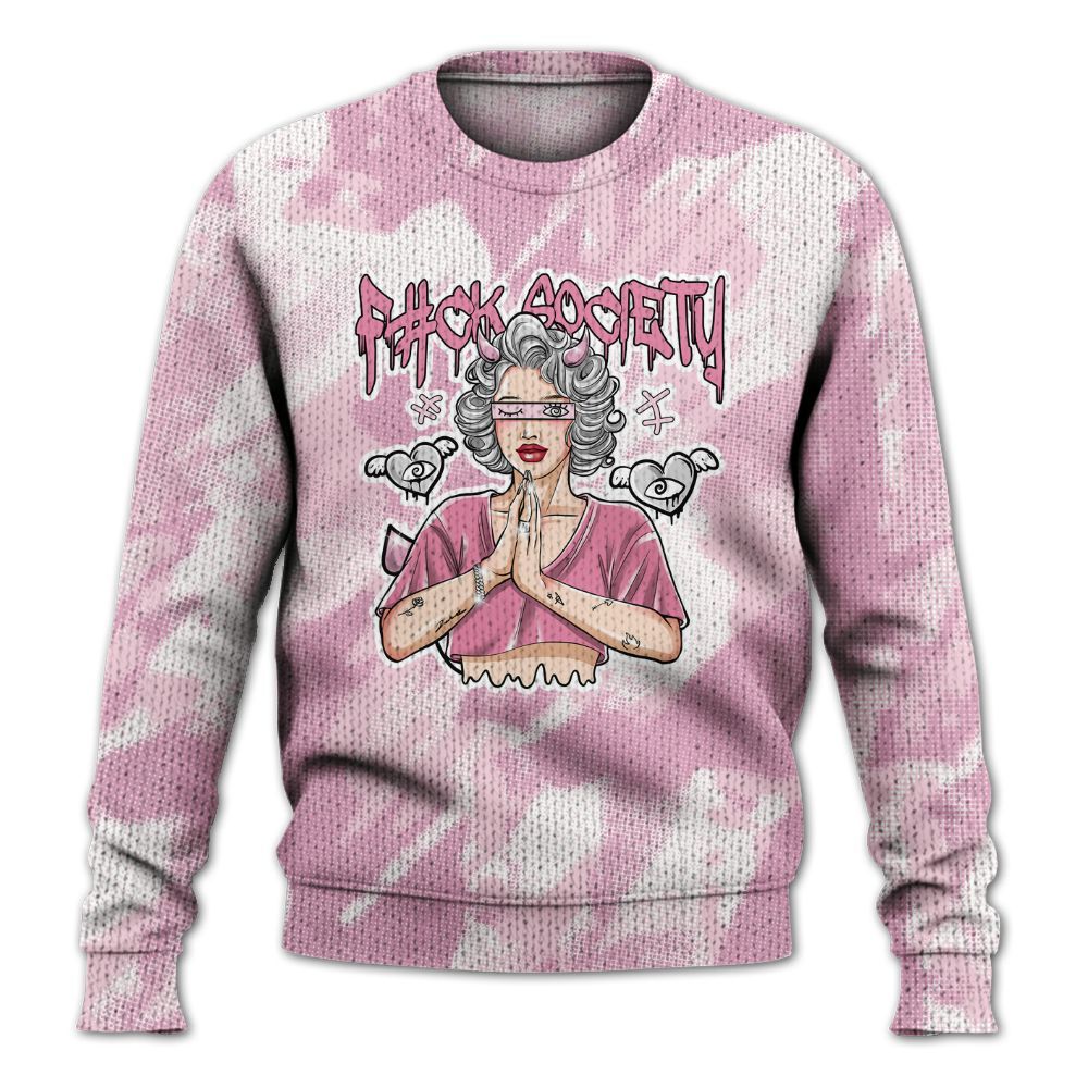 Knitted Sweater To Match Orchid 4s - F#ck Xociety Halftone