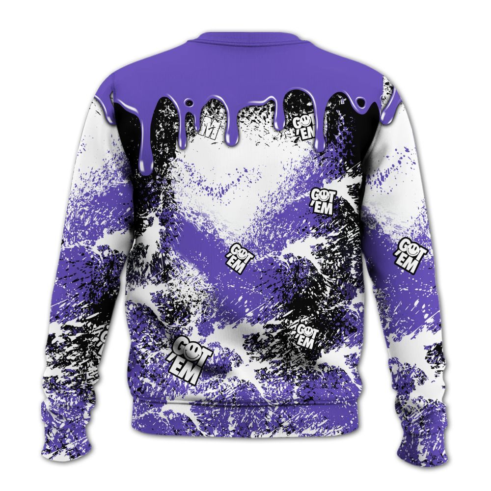 Sweatshirt To Match Field Purple 12s - Dripping 23 Drip All Over Print