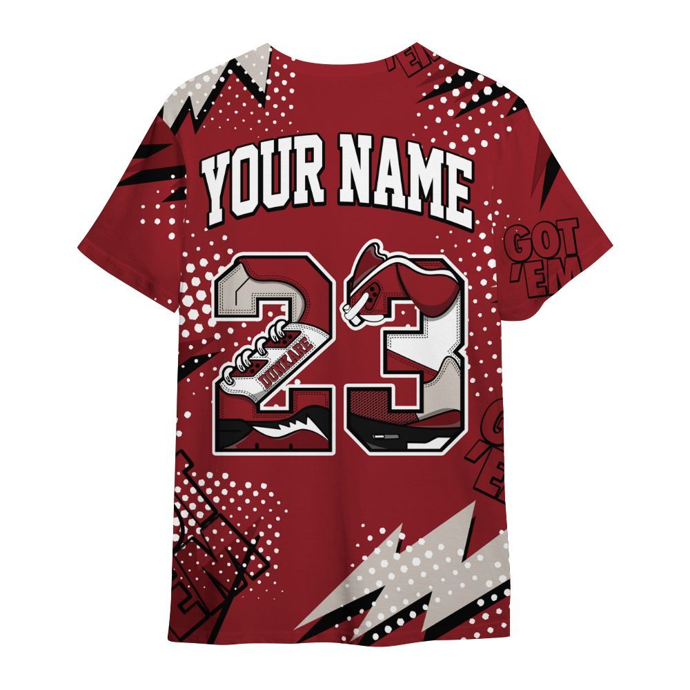 Shirt To Match High Black Toe Reimagined 1s - Custom Name Number 23 5s All Over Print