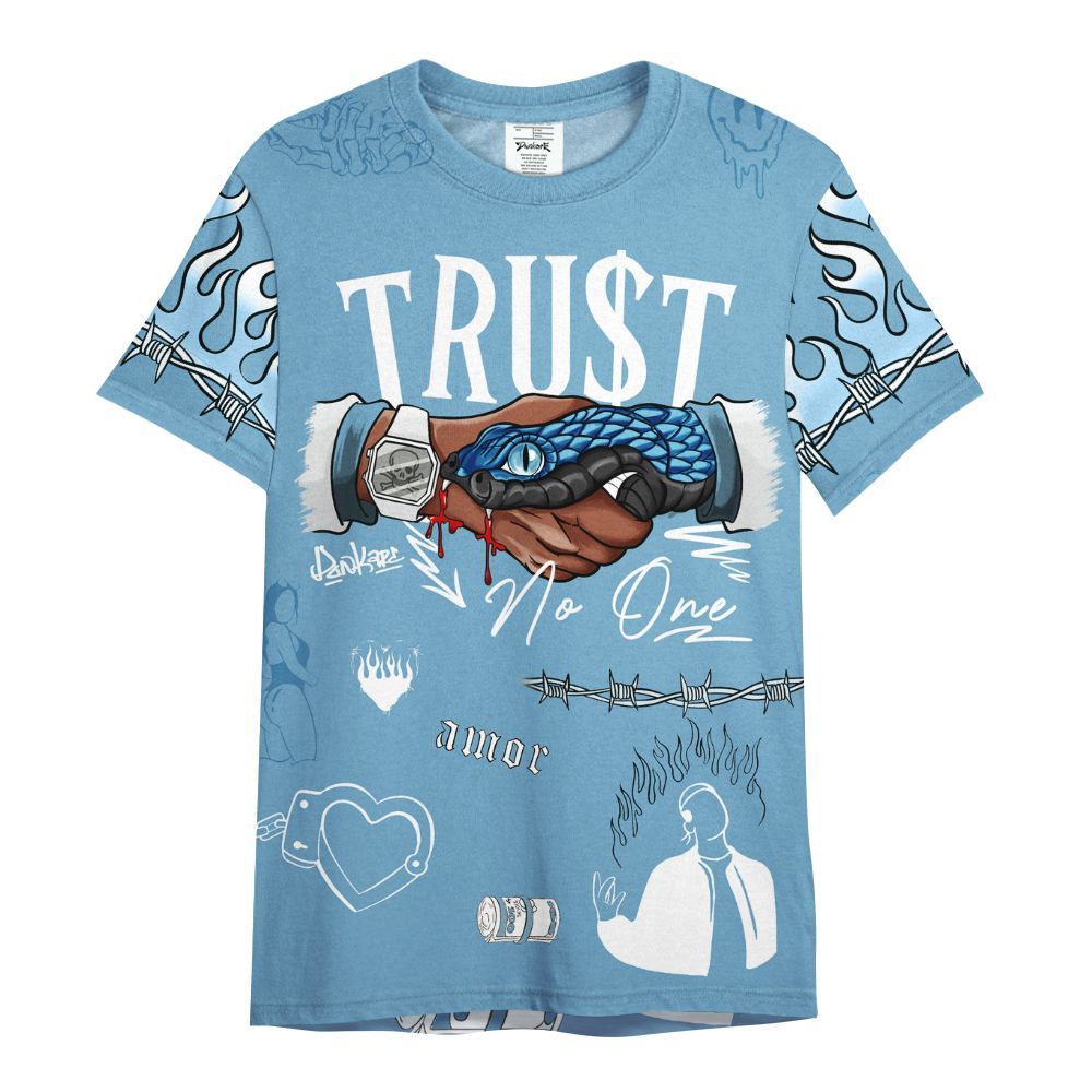 Shirt To Match High OG UNC Reimagined 1s - Snake Trust No One All Over Print