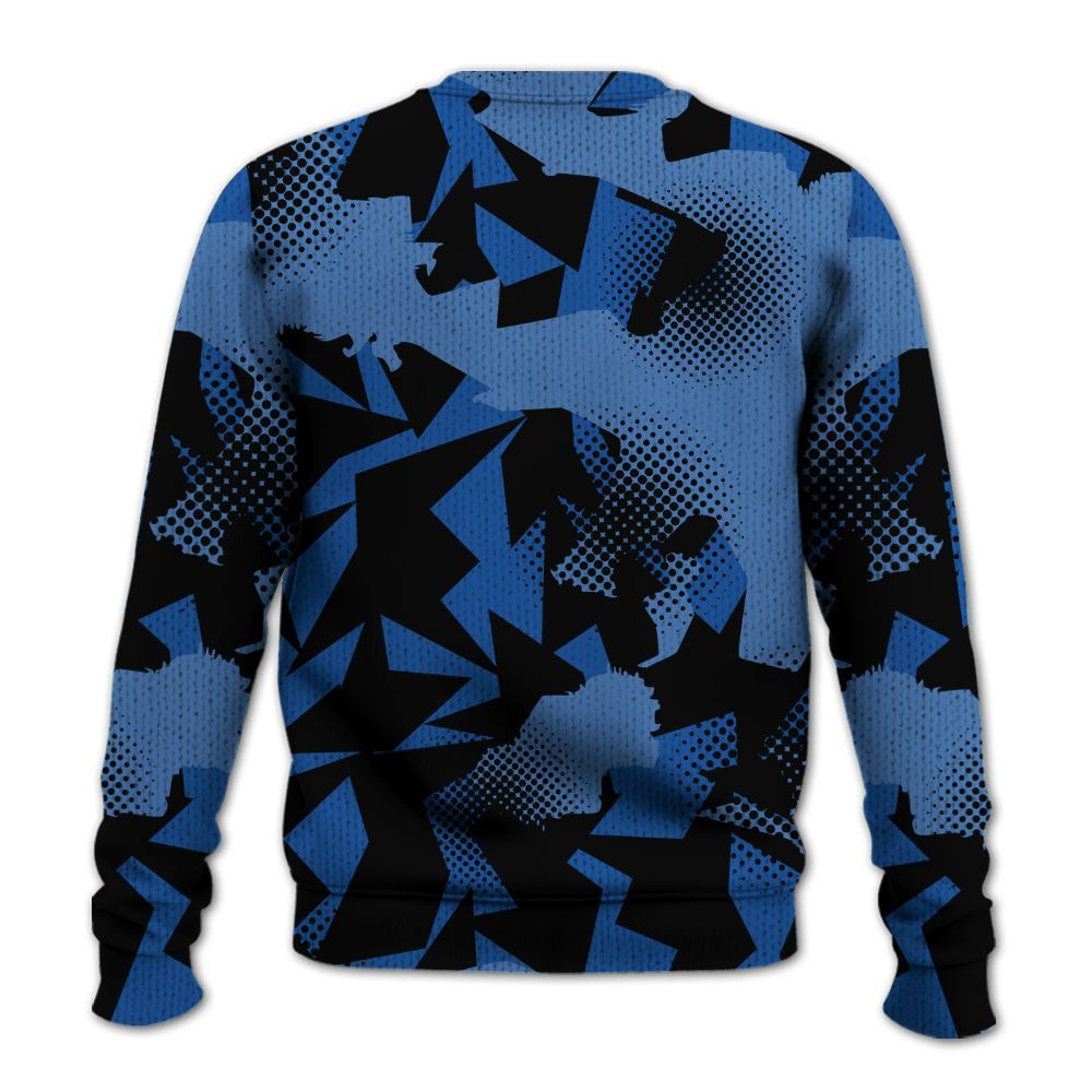 Knitted Sweater To Match Low Space Royal 11s - Huslte Money Retro