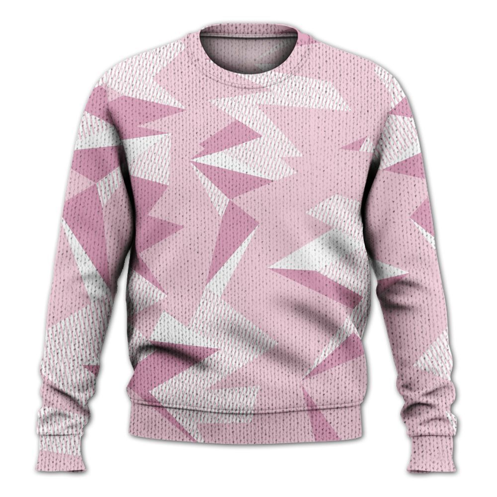 Knitted Sweater To Match Orchid 4s - Geometric Camouflage Pattern