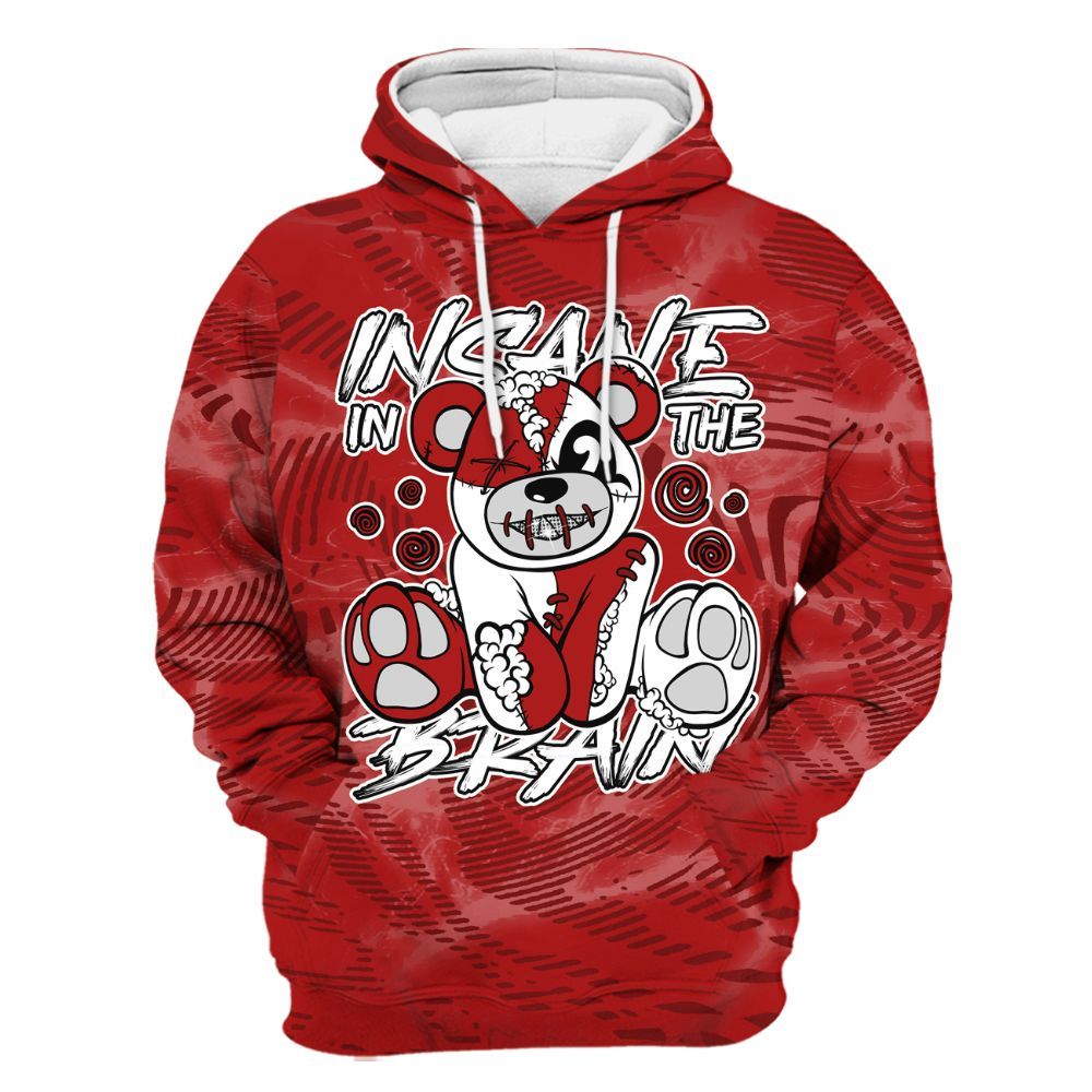 Hoodie To Match Red Taxi 12s - Insanes Bear Fume All Over Print