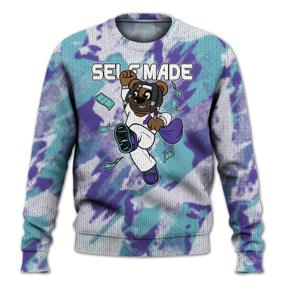 Knitted Sweater To Match Low Hornets 1s - Autonomous Bear Abstract Halftone