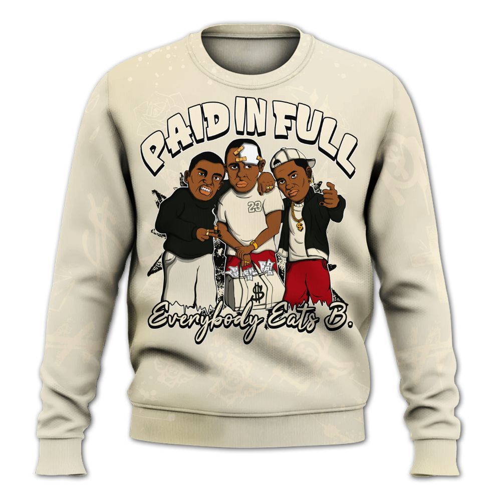 Sweatshirt To Match Retro Low OG Nitro 1s - Everybody Paid In Full Crayon All Over Print