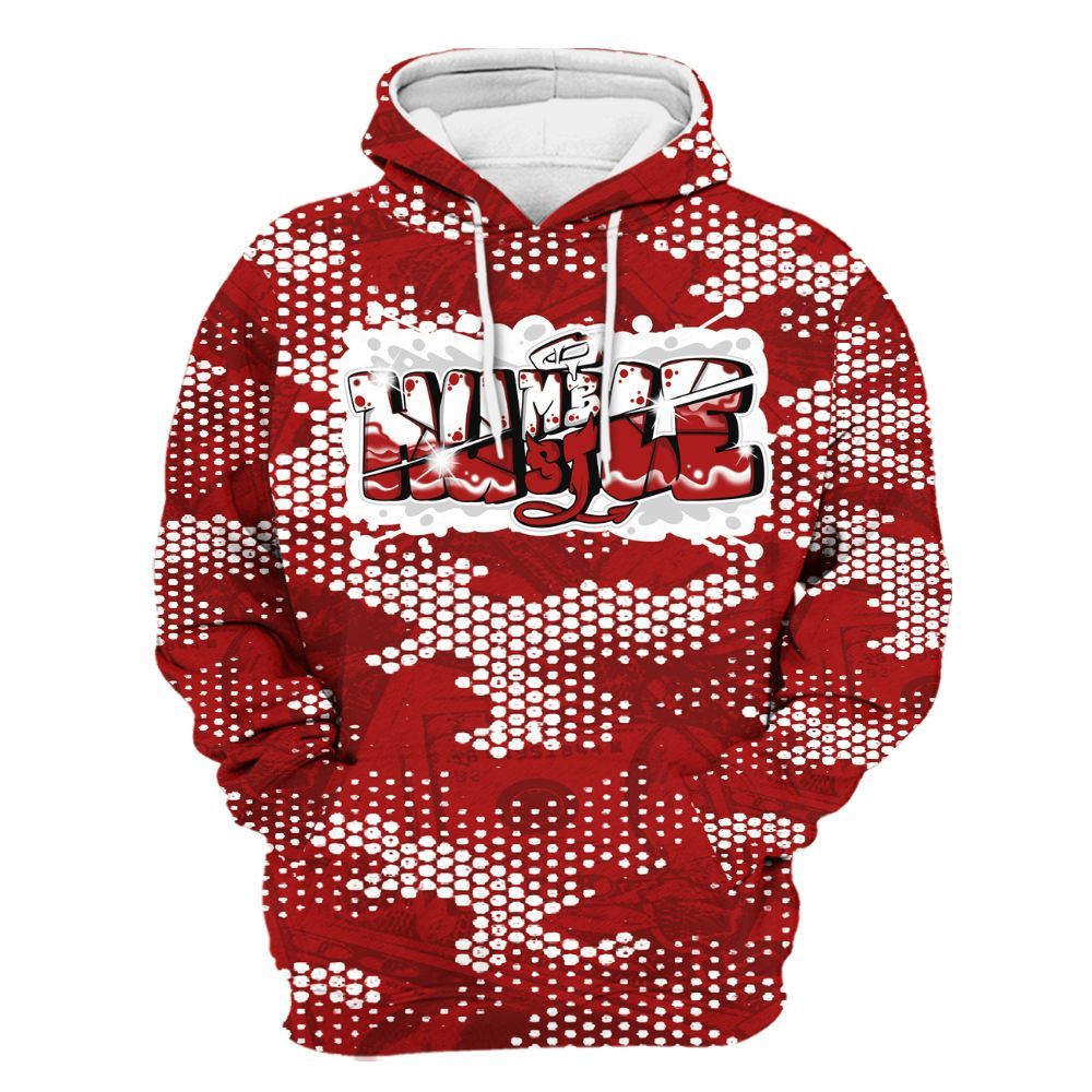 Hoodie To Match Red Taxi 12s - Humbled Hustles Graphic Banknotes All Over Print