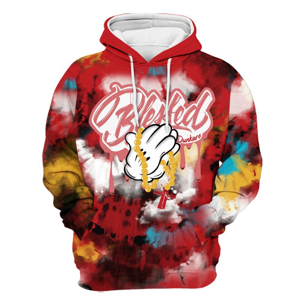 Hoodie To Match Dunk Low Fruity Pebbles - God Blessed Tie Dye All Over Print