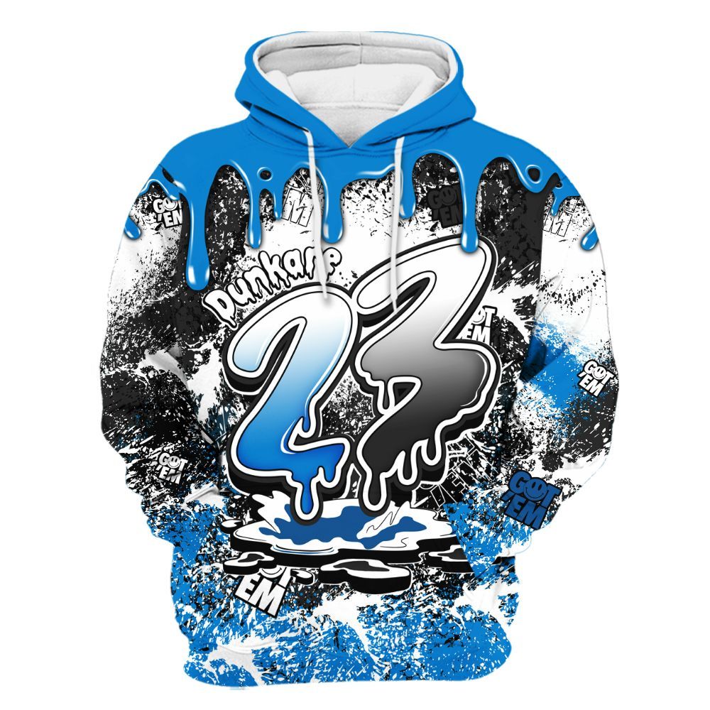 Hoodie To Match High OG FragmentxULA White Black 1s - Dripping 23 Drip All Over Print