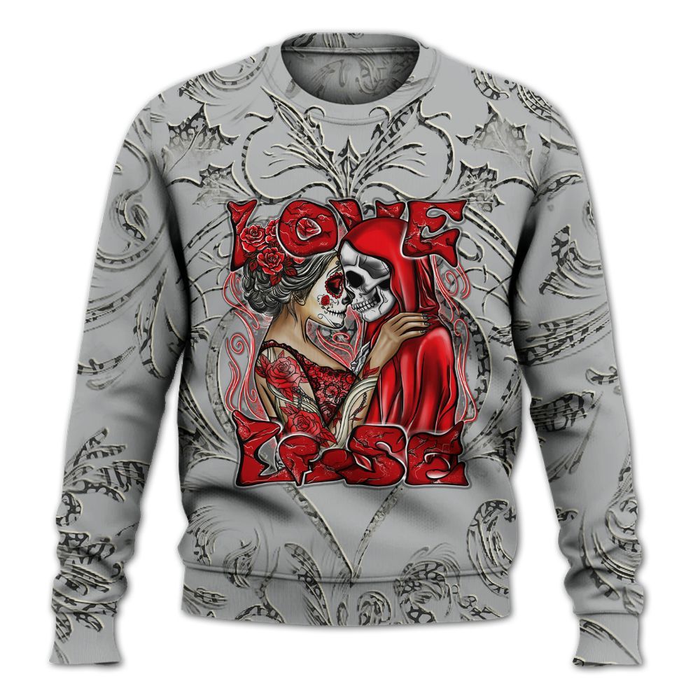 Sweatshirt To Match Cement Grey 3s - Loves Lose Gothic All Over Print
