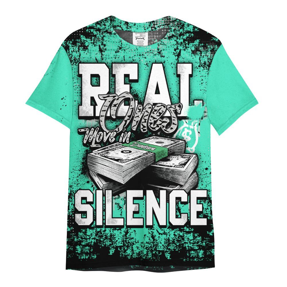 Shirt To Match Black Green Glow 3s - Move In Silence Money Street Retro All Over Print