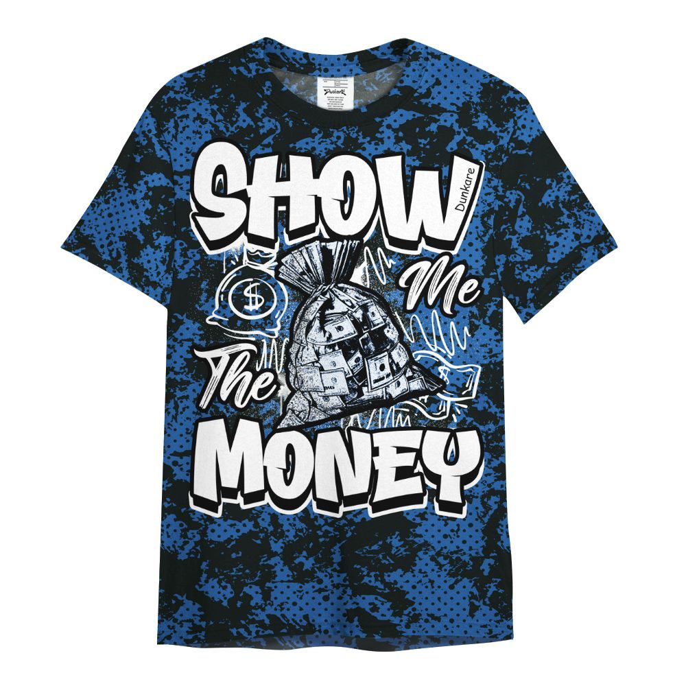 Shirt To Match Brave Blue 13s - Show Me The Money Retro All Over Print