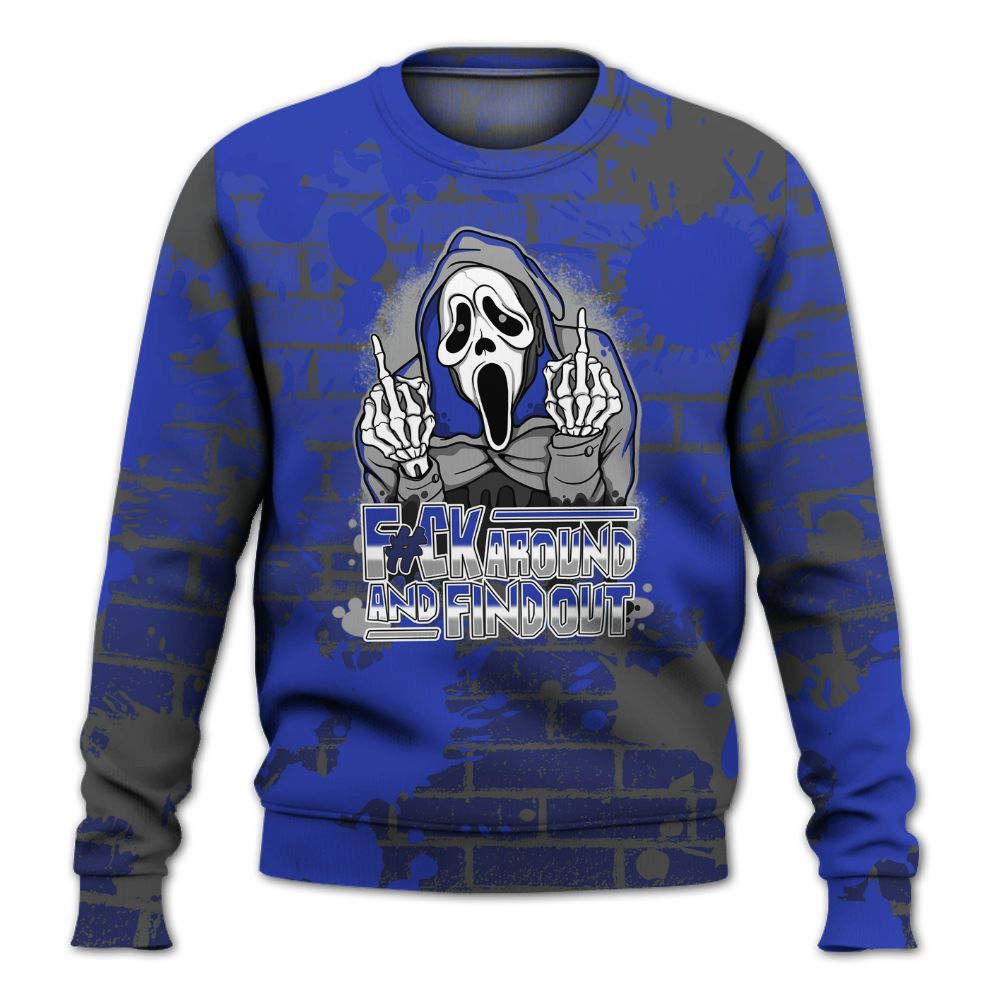 Sweatshirt To Match Air Max Plus Black Racer Blue - F#CK And Find Out Graphic Halloween All Over Print