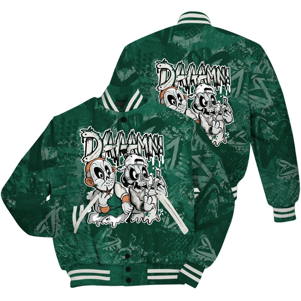 Varsity Jacket To Match Oxidized Green 4s Shirt - Damn Shoe Graphic Heart Grunge All Over Print