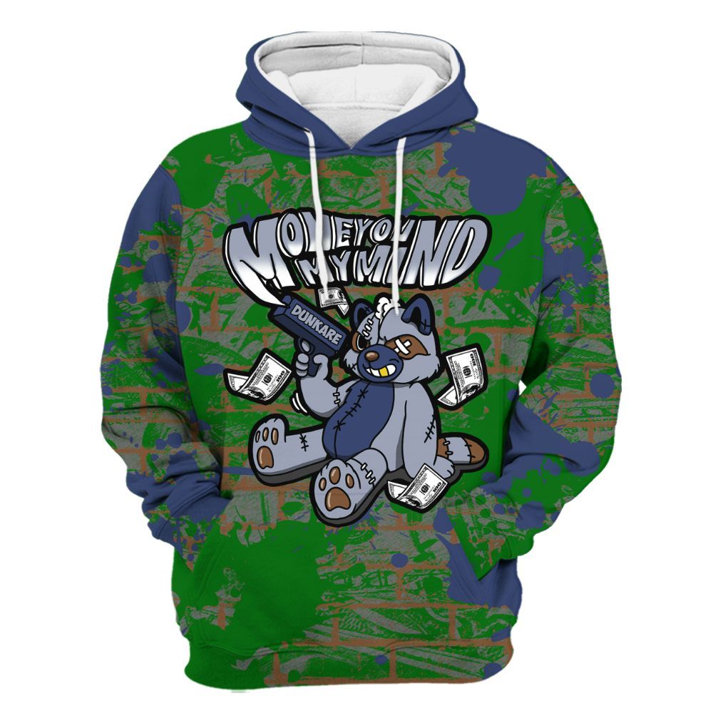 Hoodie To Match Midnight Navy 13s - Money On My Mind Raccoon Brick All Over Print