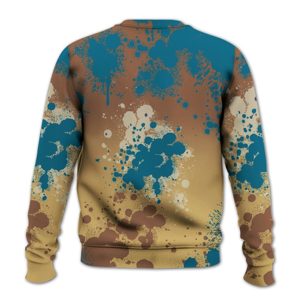 Sweatshirt To Match Retro Cacao Wow 4s - God Blessed Ink Drip All Over Print