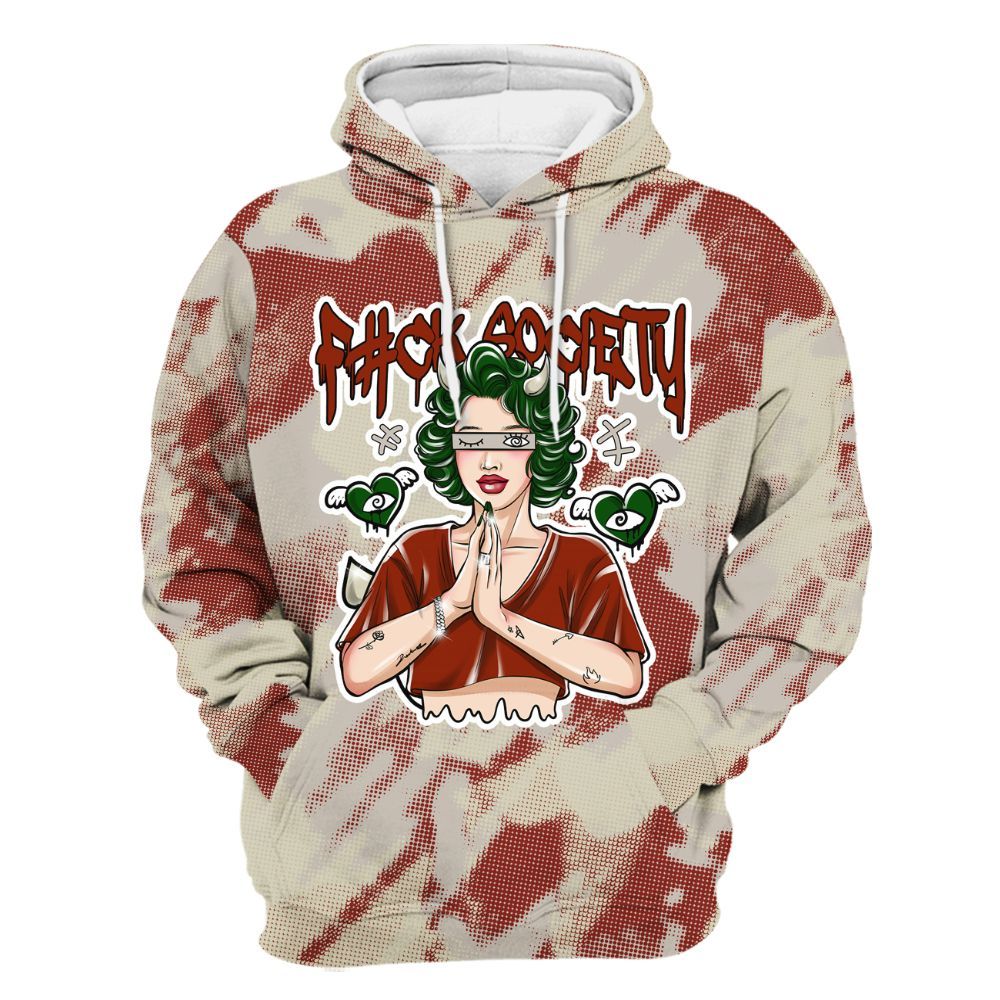 Hoodie To Match El Grito 5s - F#ck Xociety Halftone All Over Print