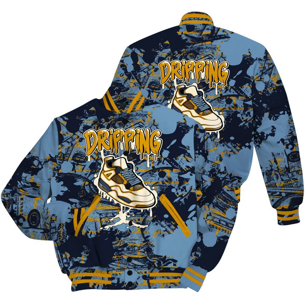 Varsity Jacket To Match High OG First In Flight 1s Shirt - Dripping Shoe 4S Graphic Street Art All Over Print