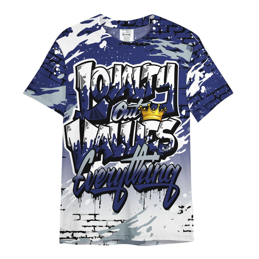 Shirt To Match Midnight Navy 11s - Values Of Loyalty Drip All Over Print