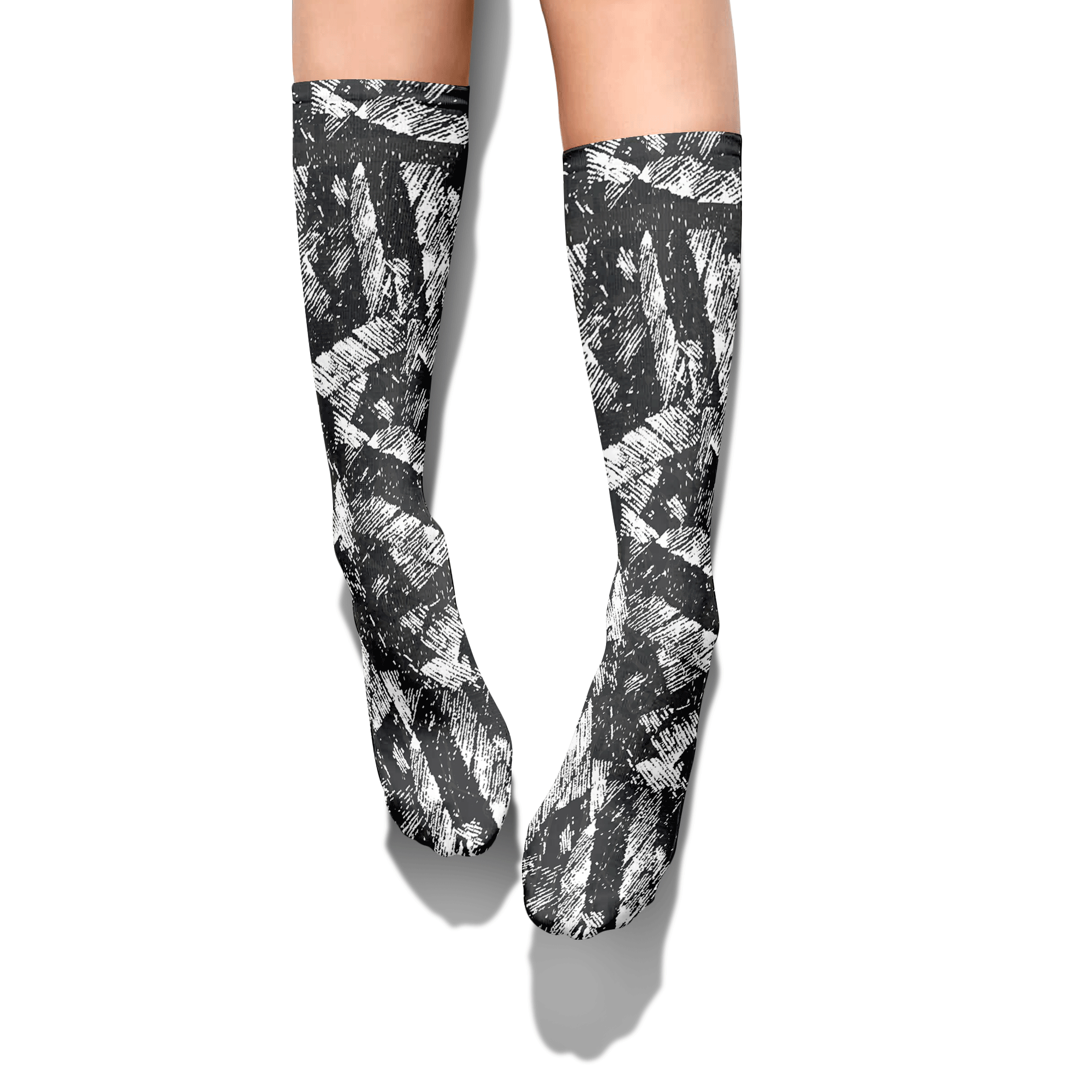 Sock To Match Reverse Black White 6s - Vintage Avantgarde Graphic Unisex