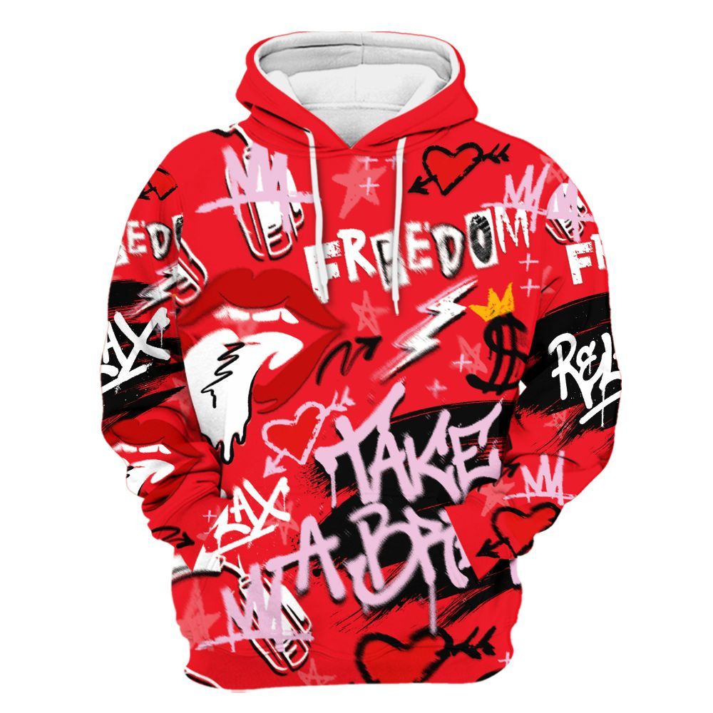 Hoodie To Match Zoom Vomero 5 Valentine's Day 2025 - Take Break Freedom Graffiti Streetwear All Over Print