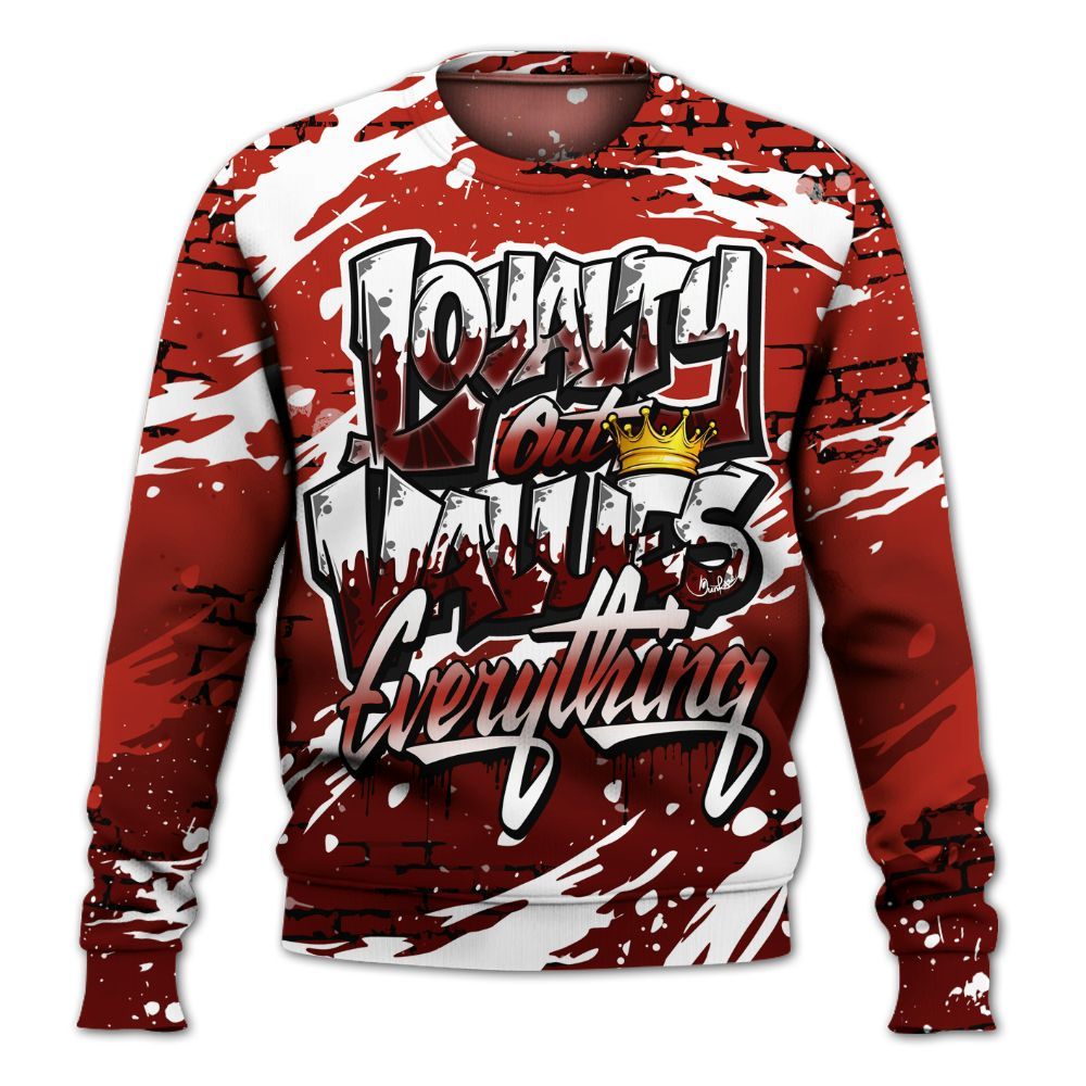 Sweatshirt To Match SP Firewood Orange 4s - Values Of Loyalty Drip All Over Print
