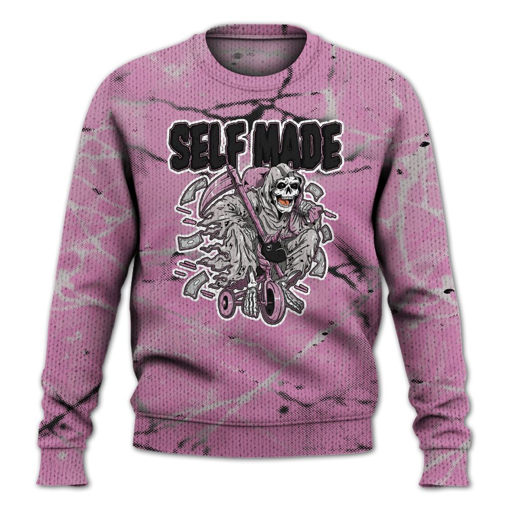 Knitted Sweater To Match Neutral Grey Black White Orchid 4s - Self Make Skeleton Profound