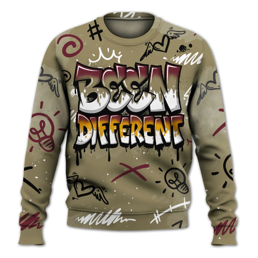 Sweatshirt To Match Black Olive 7s - Drip Been Di2ferent All Over Print