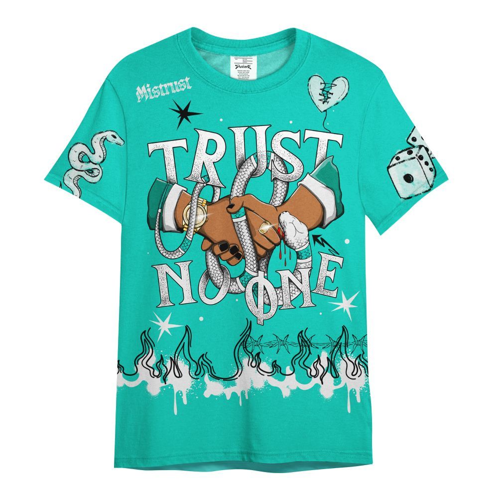 Shirt To Match Dunk Low Clear Jade - Trust No One Snake-Bite Doodle Crayon All Over Print