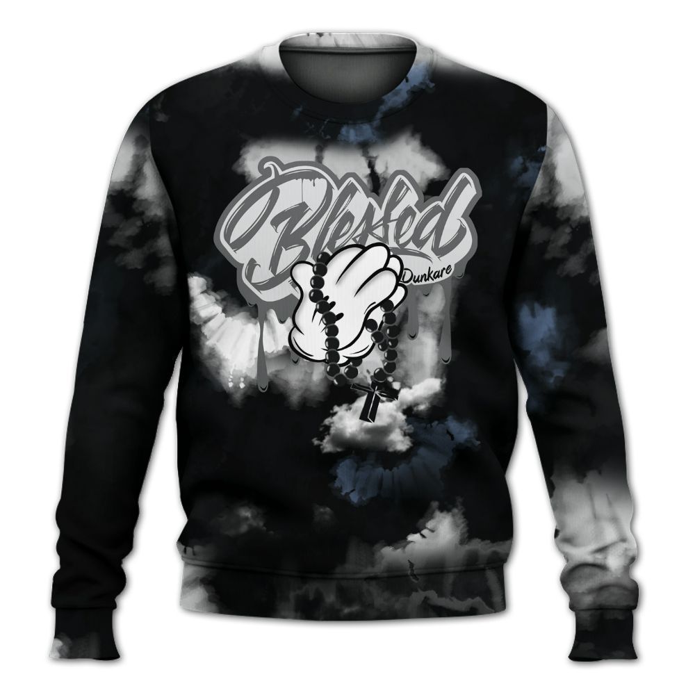 Sweatshirt To Match Mid Space Jam 1s - God Blessed Tie Dye All Over Print